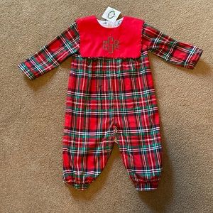 Cecil and Lou plaid longall ERG monogram NWT
